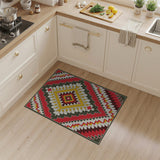 Vibrant Red Diamond Southwestern Area Rug