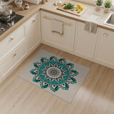 Boho Chic Teal Mandala Boho Area Rug
