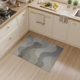 Wavy Abstract Beige Grey Area Rug