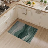 Abstract Teal Mountain Wave Area Rug