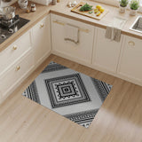 Black White Heritage Tribal Diamond Area Rug
