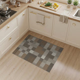 Rustic Brown Tan Patchwork Area Rug