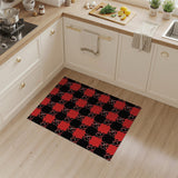 Bold Red Black Plaid Rustic Farmhouse Area Rug