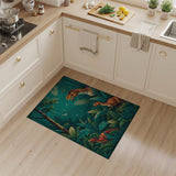 ODIKA Washable Dinosaur Jungle Kids Rug - Low Pile Non-Slip Playroom Area Rug
