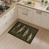 Swimming Trout Green Woven Area Rug