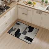 Black and White Geometric Modern Geometric Black White Area Rug