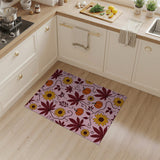 Pink Autumn Pumpkin Sunflower Pattern Area Rug