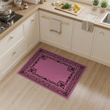 Ornate Pink Filigree Border Rug