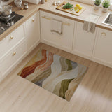 ODIKA Washable Abstract Mountain Area Rug - Modern Earth Tone Low Pile Non-Slip Rug