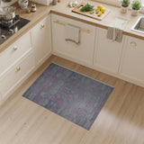 Pink Grey Floral Area Rug