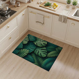 Lush Layered Monstera Leaves Area Rug