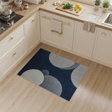 Navy Blue Overlapping Circle Abstract Area Rug