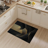 Black Gold Abstract Mountain Landscape Rug