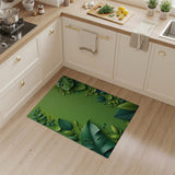 Lush Green Monstera Leaves Area Rug