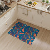 Vibrant Rainbow World Map Wave Area Rug