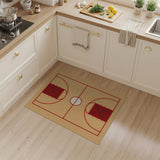 Beige and Neutral Basketball Court Area Rug