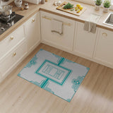Teal Geometric Line Art Area Rug