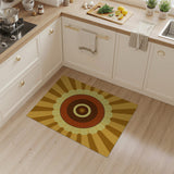 Geometric Modern Orange Radiant Sunburst Geometric Area Rug