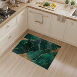 Emerald Green Marble Gold Vein Area Rug