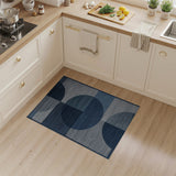 Modern Blue Overlapping Circles Geometric Rug
