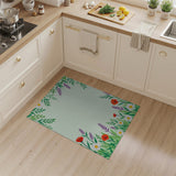 Floral Border Area Rug with Daisies Poppies Lavender