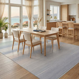 Soft Pastel Striped Coastal Area Rug