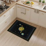 Retro Saturn Solar System Area Rug