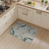 Geometric Modern Teal Abstract Organic Shapes Area Rug