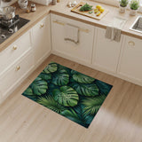 Lush Monstera Leaves Green Green Area Rug