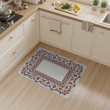 Ornate Rust Floral Border Area Rug