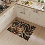 Swirling Latte Art Marble Abstract Area Rug