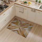 Modern Geometric Tan Brown Area Rug