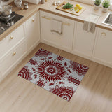 Bold Red Heritage Tribal Sunburst Rug