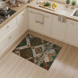 Teal Rust Geometric Southwestern Area Rug