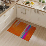 Vibrant Orange Abstract Brushstroke Area Rug