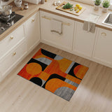 Geometric Modern Bold Orange Geometric Abstract Area Rug