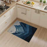 Serene Layered Blue Mountains Area Rug