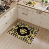 ODIKA Black Gold Floral Vintage Area Rug