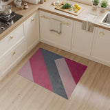 Pink Grey Diagonal Geometric Area Rug