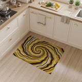 Abstract Area Vibrant Yellow Swirl Abstract Area Rug