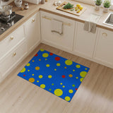 Vibrant Multi-Color Polka Dot Blue Area Rug