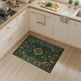 Green Traditional Persian Emerald Green Traditional Persian Medallion Rug