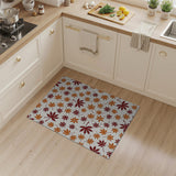 Orange Autumn Maple Leaves Pattern Area Rug