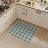 Green Rustic Farmhouse Green Gingham Checkered Area Rug