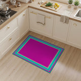 Pink Teal Ornate Border Area Rug