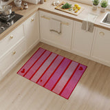 Pink Striped Heart Area Rug
