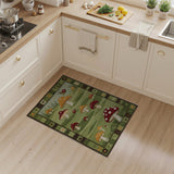 Kids Cartoon Whimsical Mushroom Meadow Area Rug