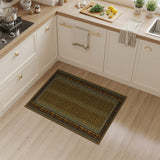 Golden Leopard Print Area Rug with Ornate Borders