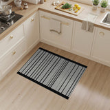 Black White Striped Woven Black and White Area Rug