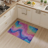 Vibrant Rainbow Swirl Abstract Area Rug